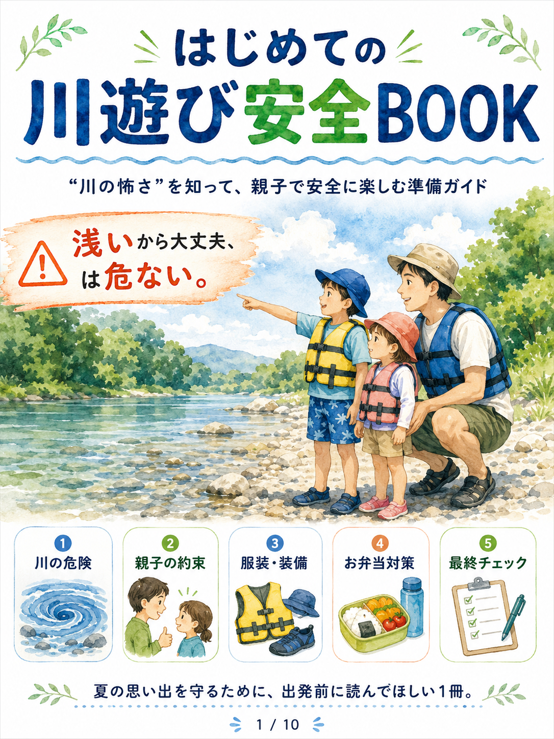 はじめての川遊び安全BOOK 表紙