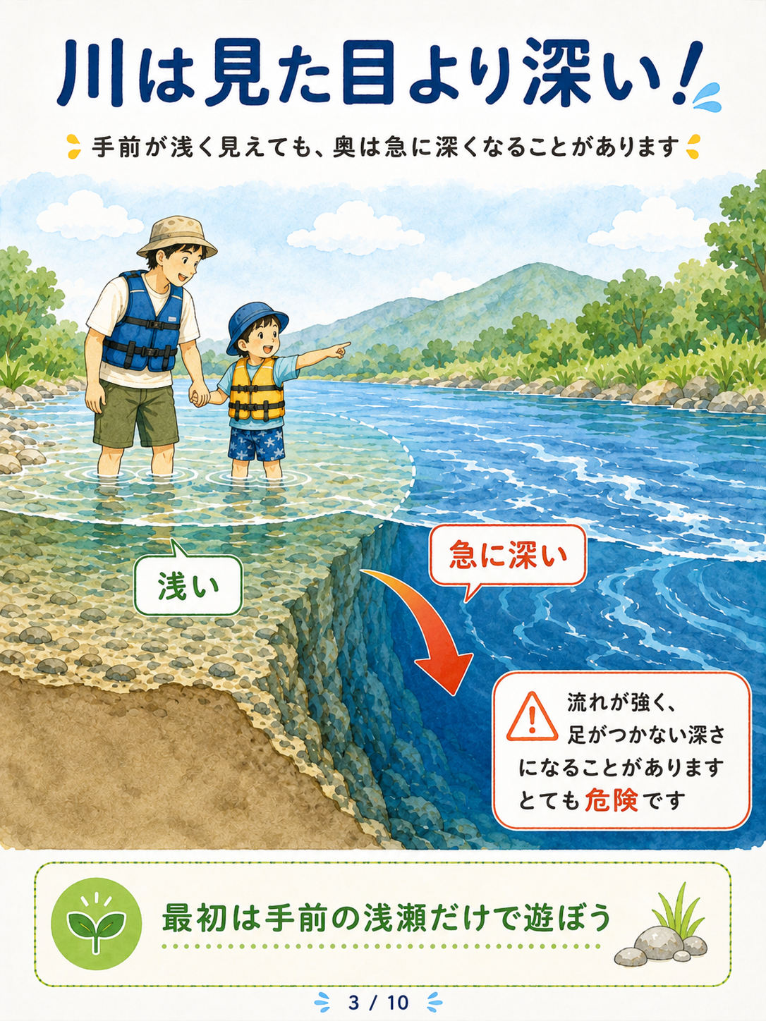 川は見た目より深い