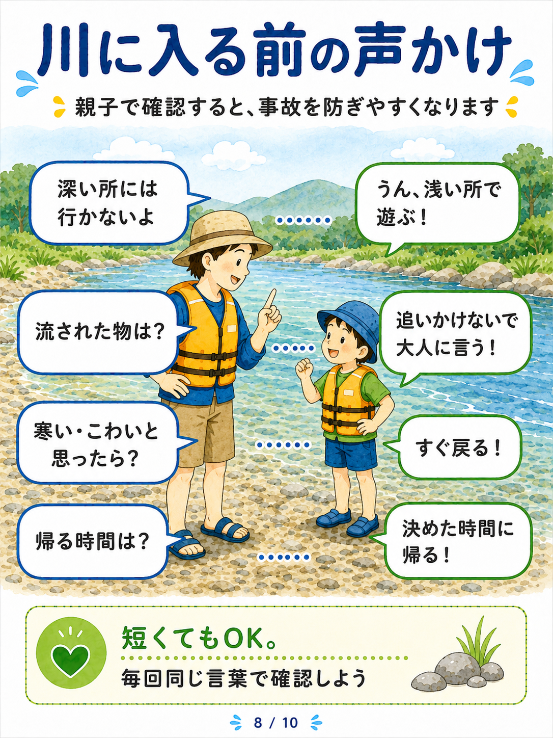 川に入る前の声かけ